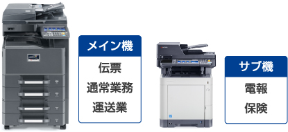 コピー機のメイン機とサブ機