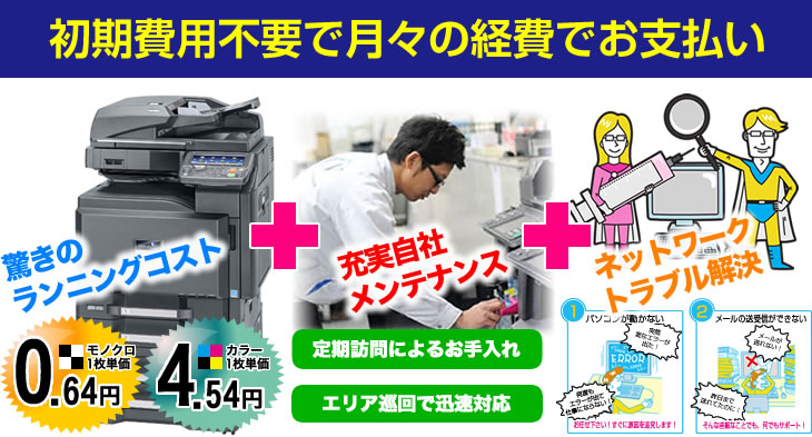 初期費用不要で月々の経費でお支払い