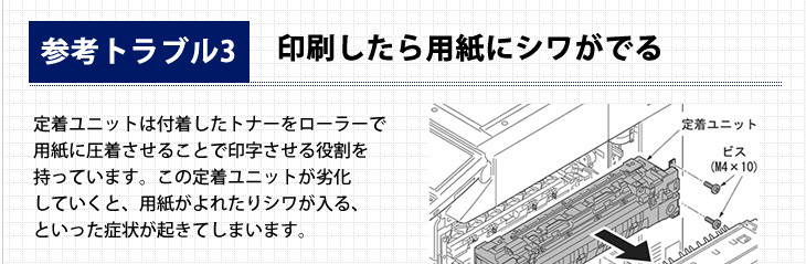 参考トラブル3。印刷したら用紙にシワができる